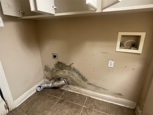 2127 Forest Hills Blvd, Haughton, LA 71037 - washroom featuring electric dryer hookup, tile patterned floors, washer hookup, and baseboards