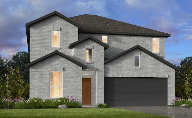 3523 San Clemente Dr, Melissa, TX 75454 - view of front facade with brick siding, a garage, and roof with shingles