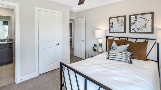 3523 San Clemente Dr, Melissa, TX 75454 - bedroom featuring baseboards, carpet flooring, and a ceiling fan