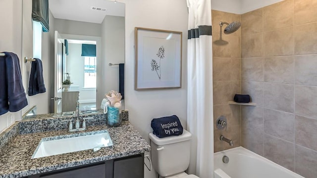3523 San Clemente Dr, Melissa, TX 75454 - bathroom featuring shower / bath combination with curtain, toilet, and vanity