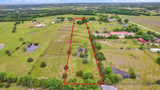 18206 Valley Vw, Forney, TX 75126 - view of rural area with a large body of water and property parcel outlined