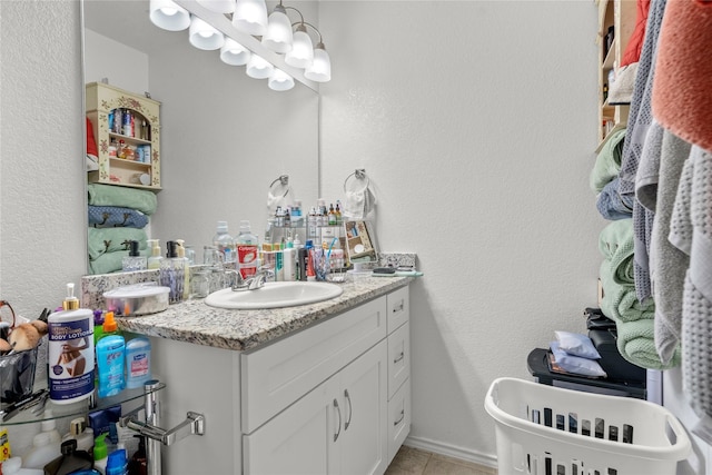 420 Whitney Ct, Rio Vista, TX 76093 - bathroom featuring vanity and tile patterned flooring