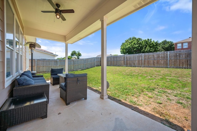 7636 Hollow Forest Dr, Fort Worth, TX 76123 - view of patio / terrace featuring an outdoor hangout area and ceiling fan