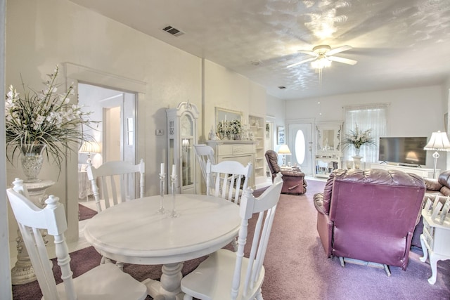 101 E Reed St, Randolph, TX 75475 - dining area featuring ceiling fan and carpet