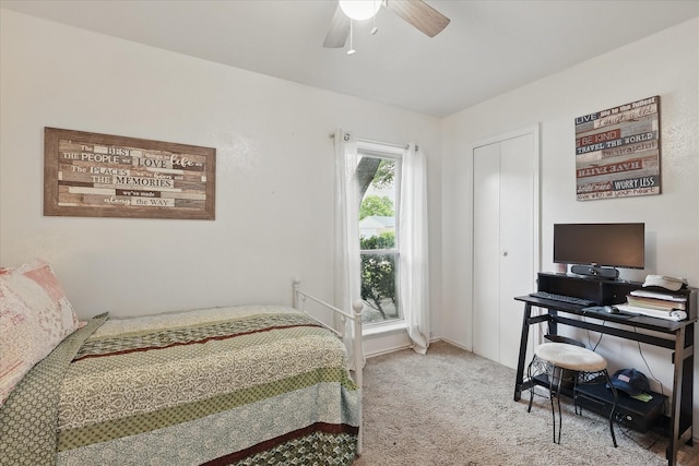 5220 Alpha Dr, The Colony, TX 75056 - bedroom featuring carpet flooring and a ceiling fan
