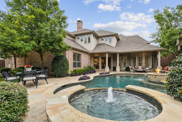 5957 Aberdeen Pl, Frisco, TX 75034 - view of swimming pool featuring an outdoor fire pit, a patio, and fence