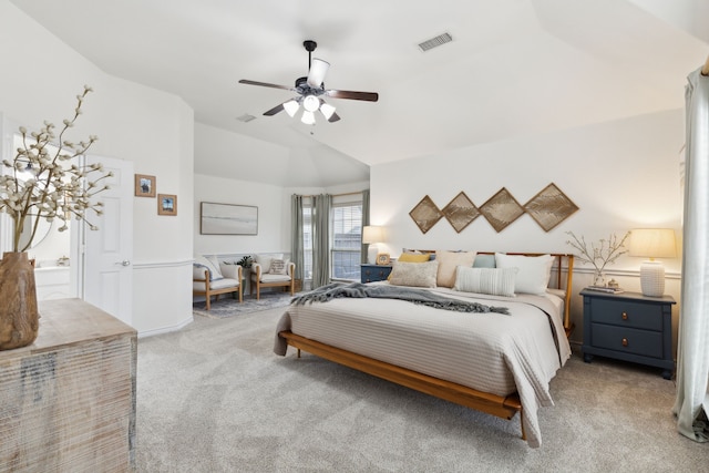 9529 Cholla Cactus Trl, Fort Worth, TX 76177 - bedroom with carpet flooring, a ceiling fan, and high vaulted ceiling