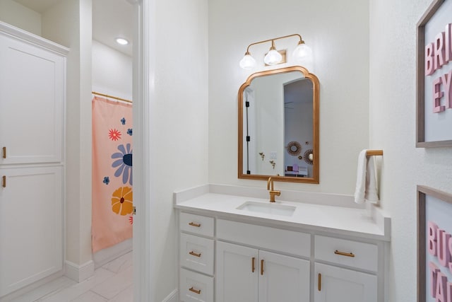 109 Old Decatur Rd, Decatur, TX 76234 - full bath featuring vanity, baseboards, and marble finish floors