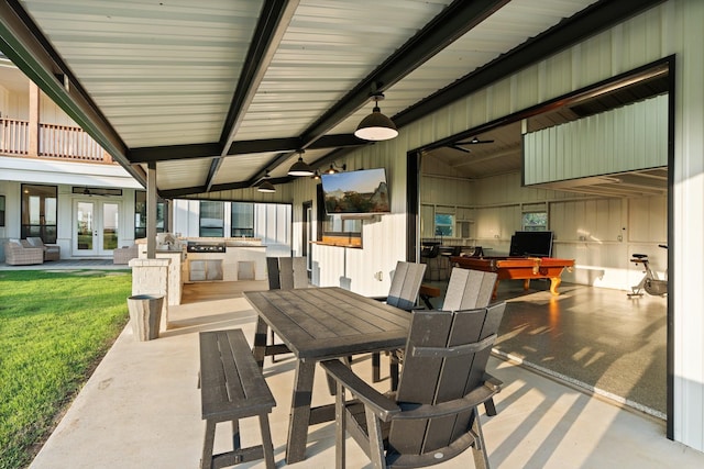 109 Old Decatur Rd, Decatur, TX 76234 - view of patio featuring french doors, exterior kitchen, and outdoor dining space