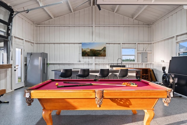 109 Old Decatur Rd, Decatur, TX 76234 - recreation room featuring billiards table and high vaulted ceiling