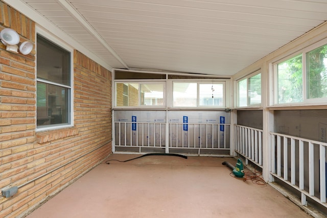 view of unfurnished sunroom