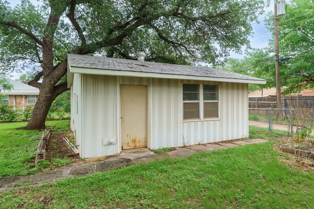 view of shed