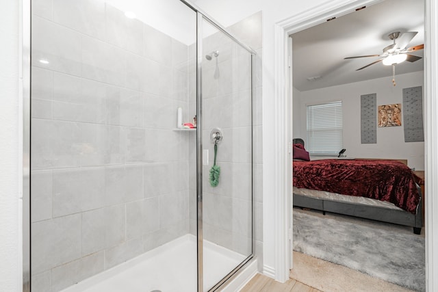 1034 Manuel Dr, Fate, TX 75087 - full bath with ensuite bathroom, a shower stall, and ceiling fan