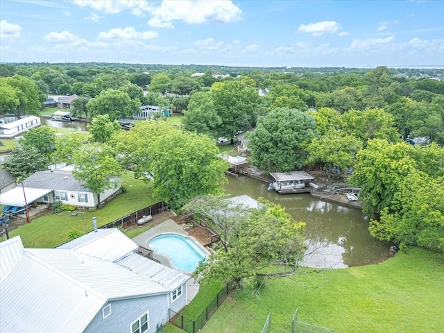 aerial view of a large body of water