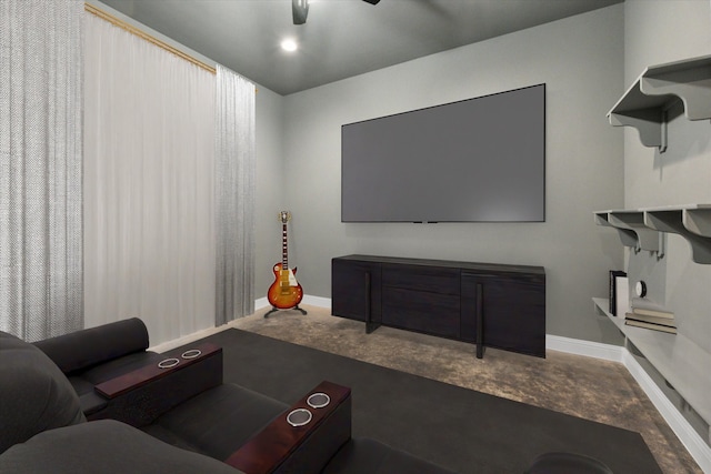 2730 Bryson Rd, Mansfield, TX 76063 - home theater with baseboards and a ceiling fan