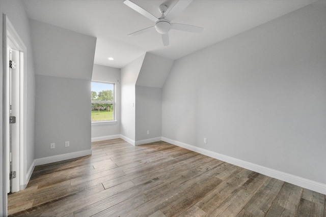 2730 Bryson Rd, Mansfield, TX 76063 - additional living space featuring wood finished floors, a ceiling fan, baseboards, lofted ceiling, and recessed lighting