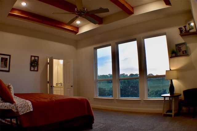 145 Overlook Dr, Aledo, TX 76008 - carpeted bedroom featuring beam ceiling, recessed lighting, and baseboards