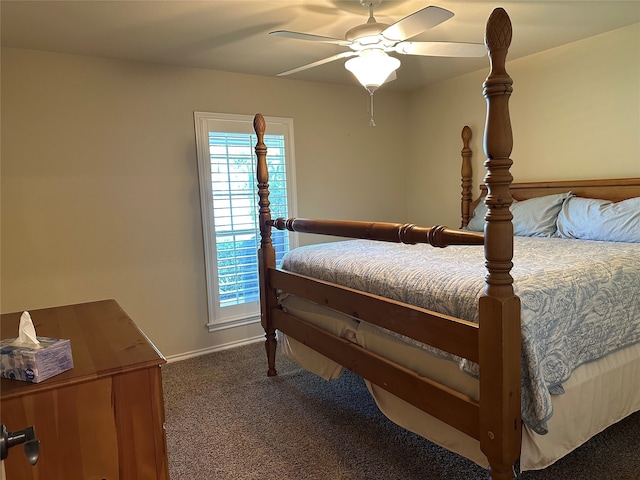 23196 J E B Cir, Frankston, TX 75763 - bedroom featuring carpet, baseboards, and a ceiling fan