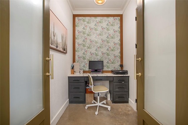 home office featuring baseboards