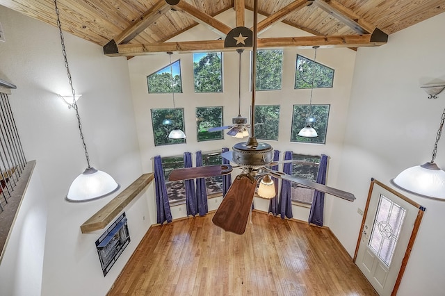 41 Crestline Ct, Nocona, TX 76255 - detailed view of wooden ceiling, wood finished floors, and beam ceiling
