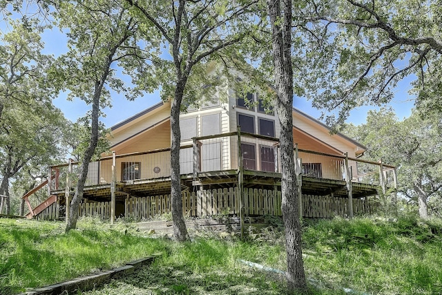 41 Crestline Ct, Nocona, TX 76255 - view of side of property with a wooden deck and stairway
