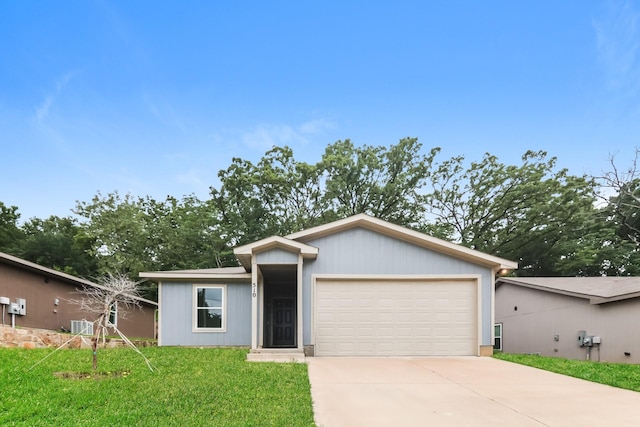 510 E Shepherd St, Denison, TX 75021 - single story home with a garage, concrete driveway, and a front lawn