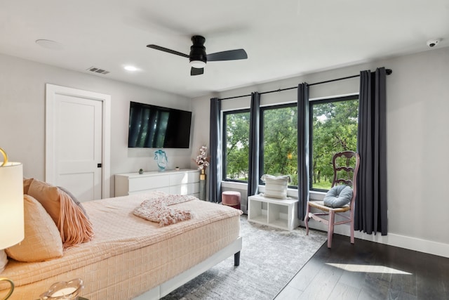 1210 Emerald Sound Blvd, Oak Point, TX 75068 - bedroom featuring wood finished floors, baseboards, and a ceiling fan