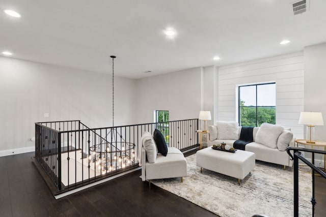 1210 Emerald Sound Blvd, Oak Point, TX 75068 - living area with plenty of natural light, recessed lighting, wood finished floors, and baseboards