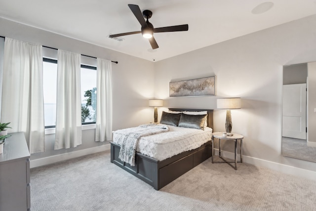 1210 Emerald Sound Blvd, Oak Point, TX 75068 - bedroom with baseboards, light colored carpet, and ceiling fan