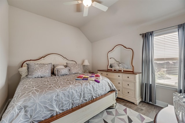 1537 Firenza Ct, Mclendon Chisholm, TX 75032 - bedroom with wood finished floors, lofted ceiling, ceiling fan, and baseboards