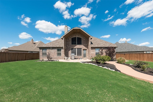 1537 Firenza Ct, Mclendon Chisholm, TX 75032 - rear view of property with brick siding, a chimney, and a patio area