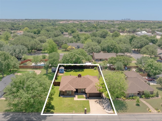 3804 Chestnut St, Fort Worth, TX 76137 - aerial view of residential area with property parcel outlined