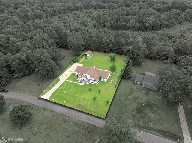 4131 Waller Dr, Shreveport, LA 71119 - view of subject property with a heavily wooded area and property boundaries highlighted