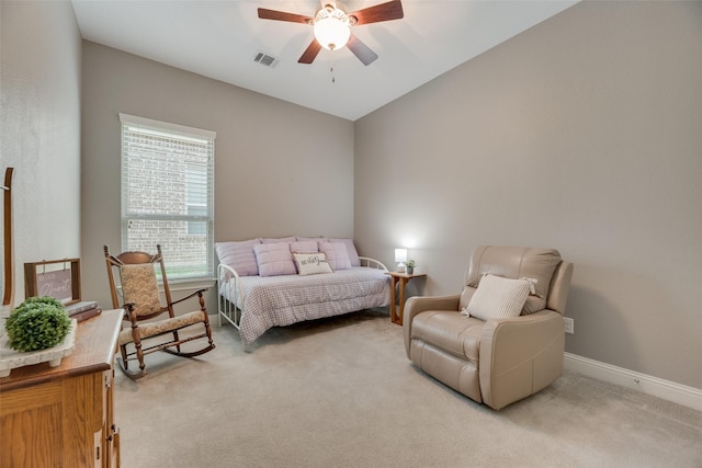 106 Magnolia Ln, Hickory Creek, TX 75065 - bedroom featuring light carpet, baseboards, and a ceiling fan