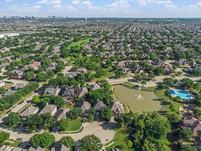 2499 Streamside Ct, Frisco, TX 75036 - aerial overview of property's location featuring a nearby body of water and nearby suburban area