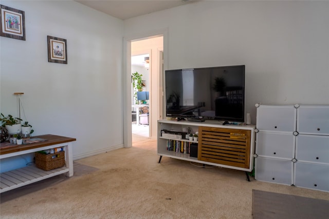 view of carpeted living area