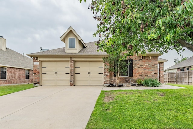 1260 Mountain Peak Dr, Fort Worth, TX 76052 - view of front of house featuring concrete driveway, a garage, brick siding, and a shingled roof