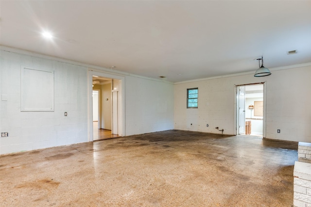 1455 N Joe Wilson Rd, Cedar Hill, TX 75104 - unfurnished room with crown molding and concrete block wall