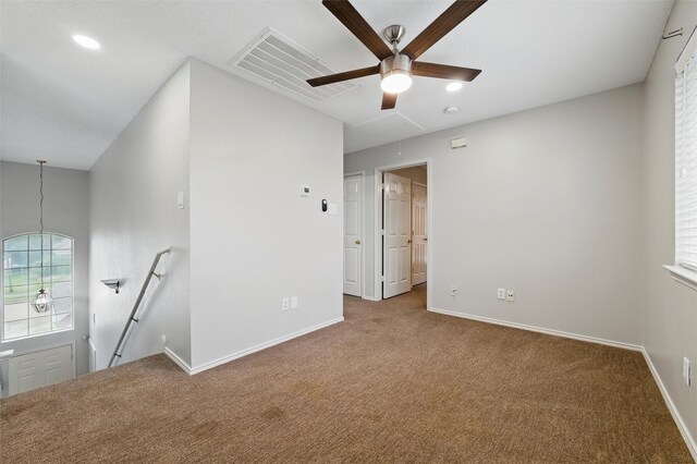 2763 Beverly Dr, Rockwall, TX 75032 - carpeted empty room featuring attic access, ceiling fan, baseboards, and recessed lighting