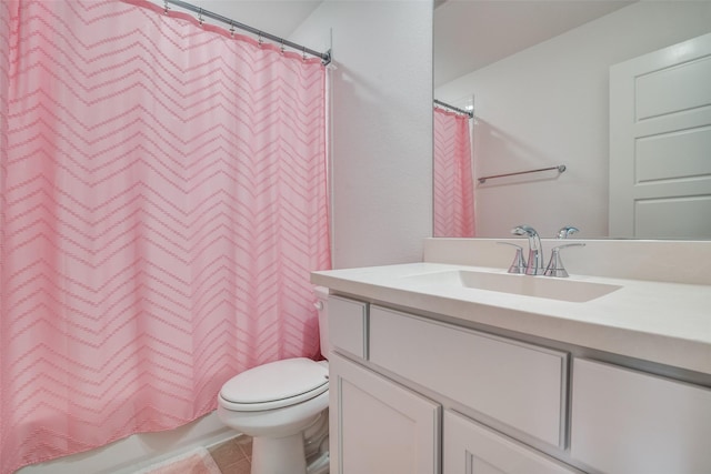 2309 Albion Way, Forney, TX 75126 - bathroom with toilet, vanity, and tile patterned floors