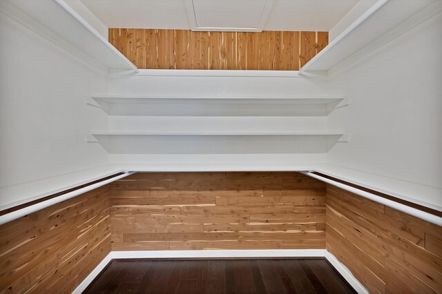 spacious closet with wood finished floors