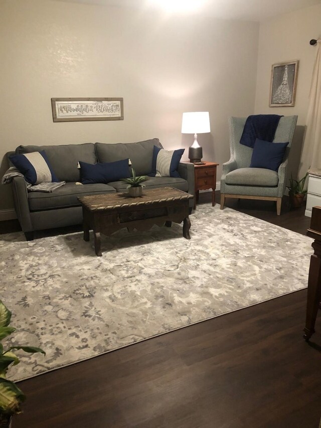 living area featuring wood finished floors