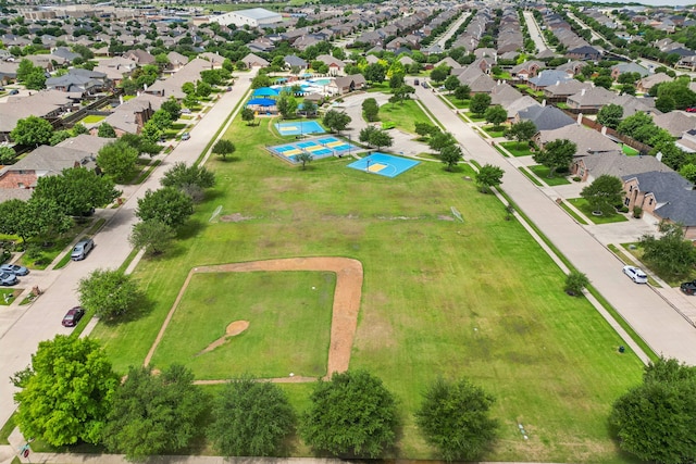 2377 Sunshine Dr, Little Elm, TX 75068 - aerial perspective of suburban area featuring a pool area