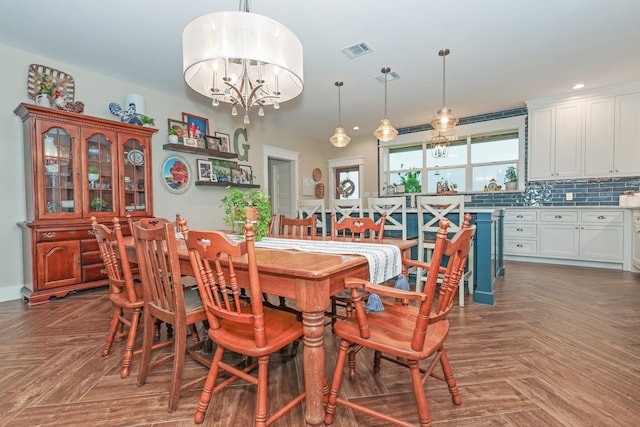 5050 Helton Rd, Justin, TX 76247 - dining area featuring a chandelier and recessed lighting