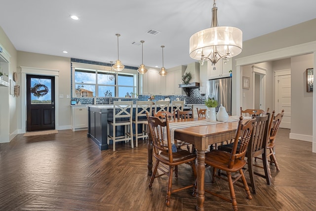 5050 Helton Rd, Justin, TX 76247 - dining area featuring a chandelier and recessed lighting