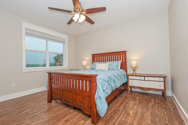 5050 Helton Rd, Justin, TX 76247 - bedroom featuring wood finished floors, baseboards, and a ceiling fan