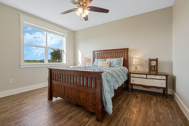 5050 Helton Rd, Justin, TX 76247 - bedroom featuring wood finished floors and ceiling fan