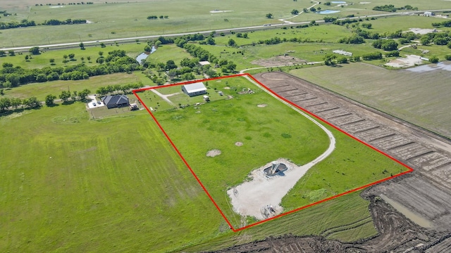 5050 Helton Rd, Justin, TX 76247 - aerial view of sparsely populated area with property boundaries highlighted and a pastoral area