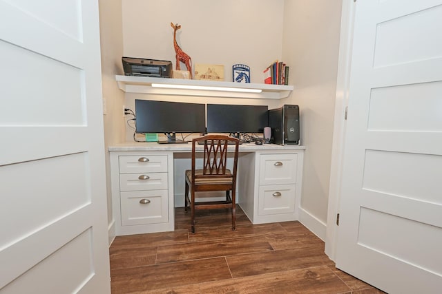 5050 Helton Rd, Justin, TX 76247 - office space featuring built in desk and dark wood-style flooring