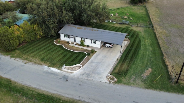 aerial view of property and surrounding area with rural landscape